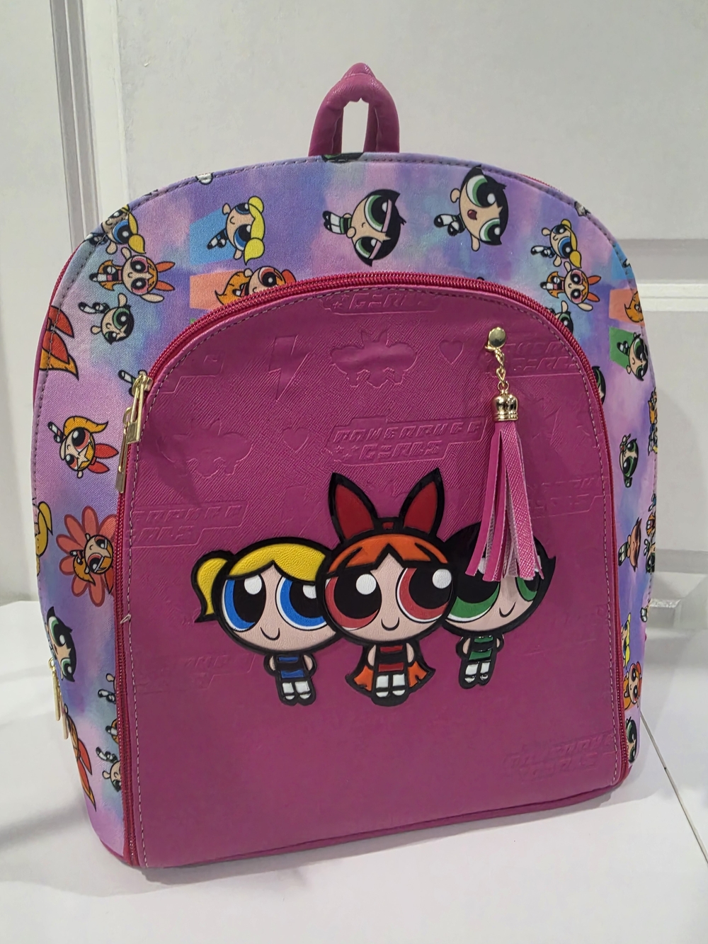 Pink Powerpuff Girls Kids Backpack with Tassel